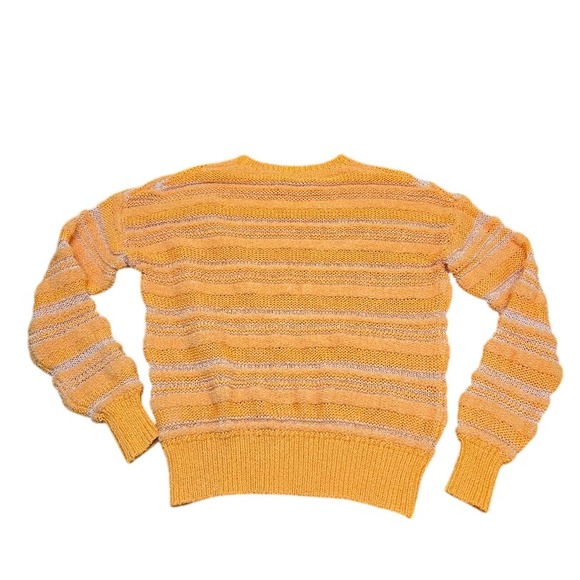 Vineyard Vines Striped Knit‎ Sweater Orange White Crew Neck Pullover Women Sz XS - Picture 4 of 8